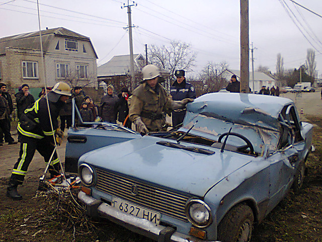 Въехал в столб каско