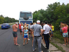 В Николаевской области около 2300 25 июля на автодороге Ульяновка  Николаев поломался автобус «Neoplan», который двигался из зоны отдыха Железный Порт в белорусский Брест.