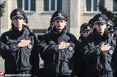 Торжественная церемония состоялась сегодня, 9 октября, на территории Управления патрульной службы города Киев. Погоны 22 командирам полицейских рот вручил министр внутренних дел Украины Арсен Аваков.