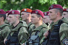 В Николаеве прошла очередная ротация бойцов специальной роты милиции (бывшее спецподразделения «Беркут»), несущих службу в зоне Антитеррористической операции