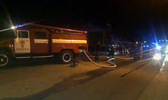 На Николаевщине неподалеку от города Южноукраинска 17 октября произошел пожар грузовика, перевозившего деревянные изделия.