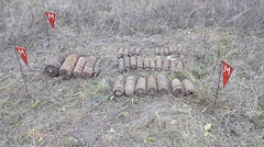 Возле села Шевченково Новобугского района 22-23 ноября пиротехники ГСЧС нашли и уничтожили 33 единицы взрывоопасных предметов времен прошлых войн.