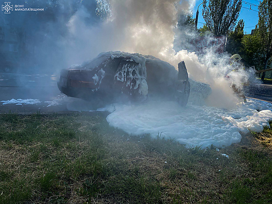 В Николаеве в результате пожара сгорела «Лада»