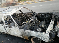 В Центральном районе Николаева 16 января по еще неустановленным причинам загорелся автомобиль «ЗАЗ Славута»