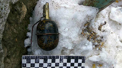 В городе Вознесенск на Николаевщине утром 17 февраля во двор домовладения 21-летнего местного жителя неизвестные лица бросили учебную гранату РГД-5.