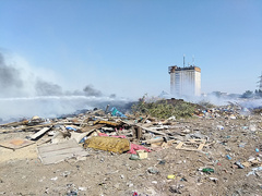 Во вторник, 10 сентября, в Баштанском районе произошел пожар на полигоне твердых бытовых отходов.